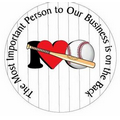 I Love Baseball w/ Bat Photo Hand Mirror (2.5" Diameter)